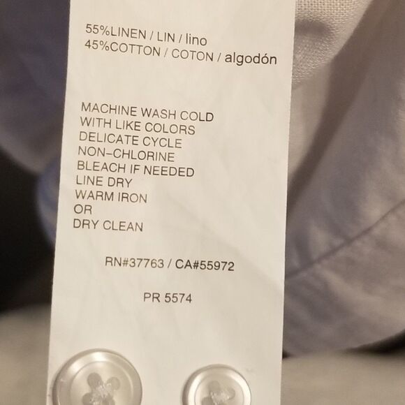 Cubavera XLT Shirt Button Front Linen Cotton Blend Blue Gray Striped Beach - Picture 6 of 8